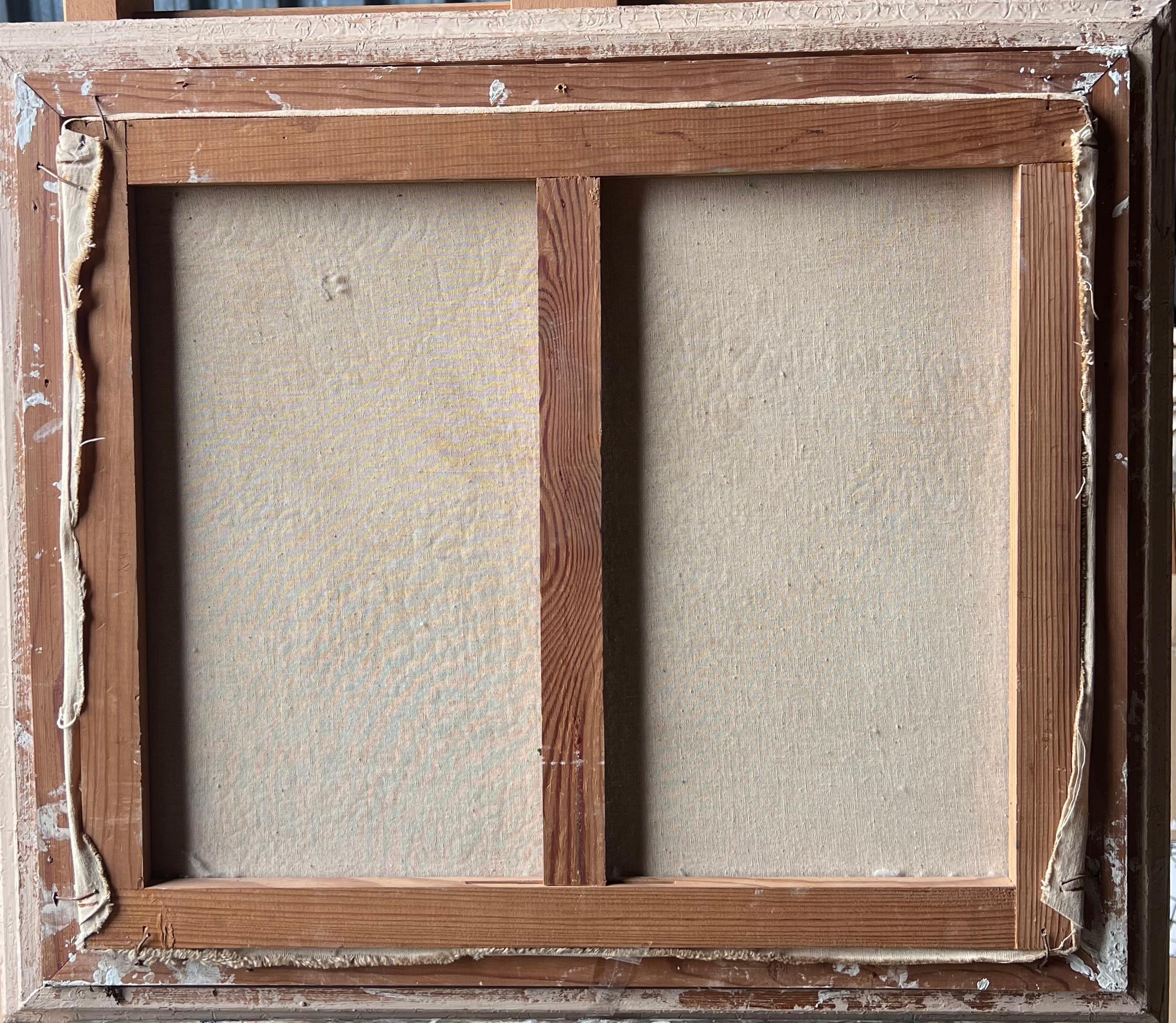 Belle peinture à l'huile du 20ème siècle signée de la main d'un artiste français. Townes endormie sur une rivière. en vente 8