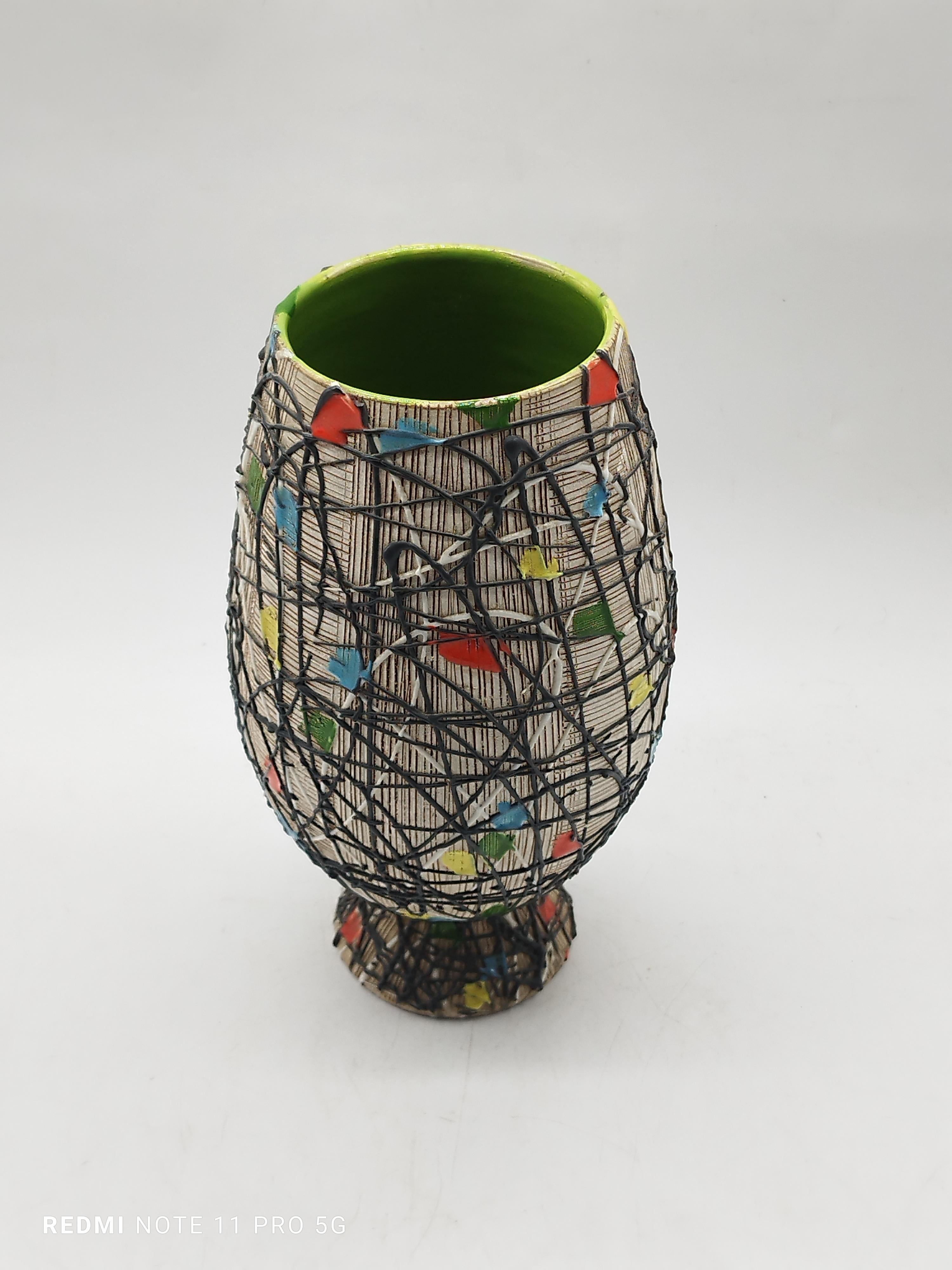 Vaso in terracotta dipinto a mano F.lli Fanciullacci, Italia 1960 in vendita 4