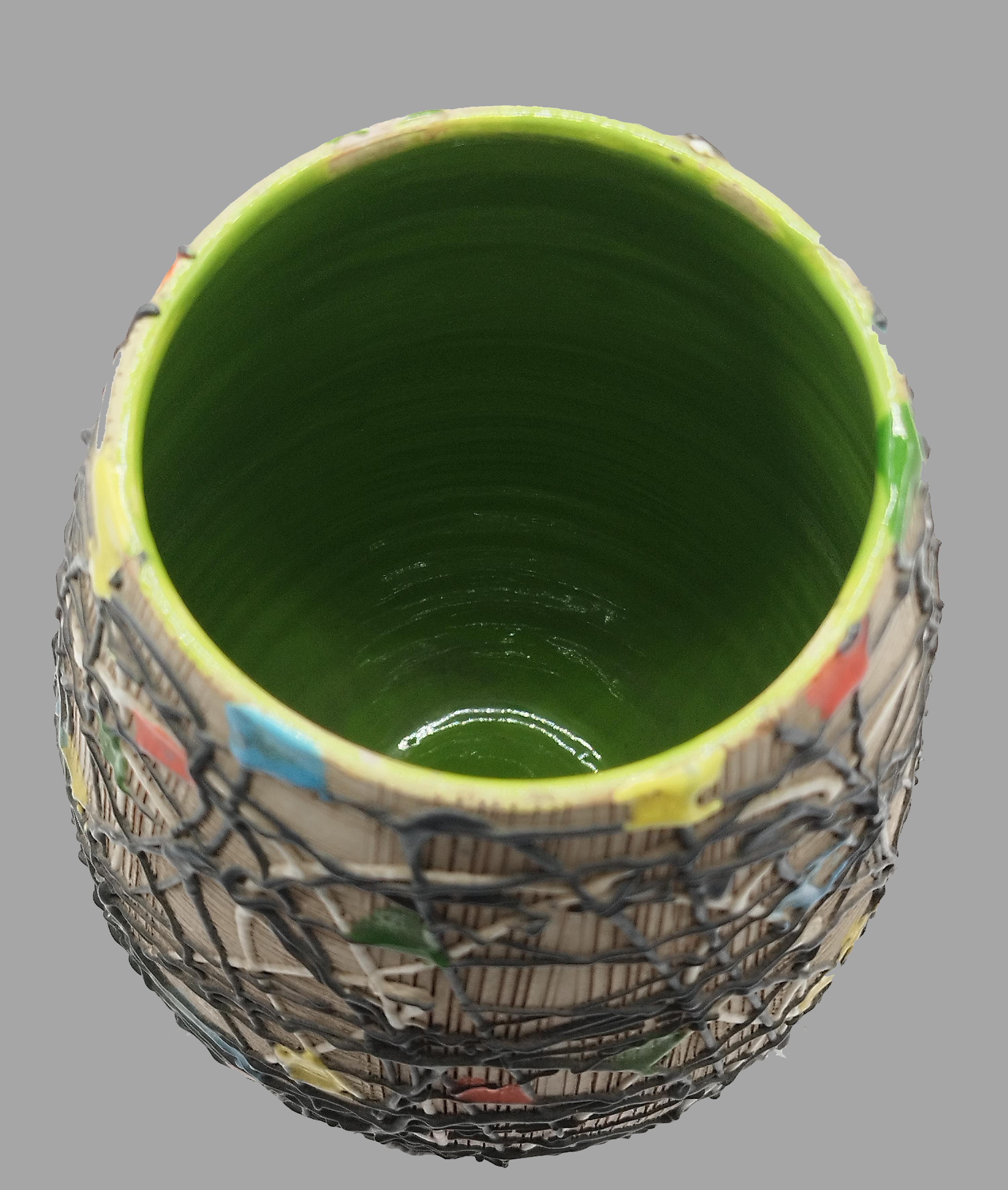 Vaso in terracotta dipinto a mano F.lli Fanciullacci, Italia 1960 in vendita 1