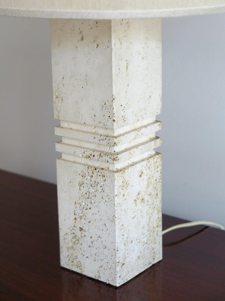 F.lli Mannelli Midcentury Italian Travertino Lampshade Table Lamp 1950s For Sale 3