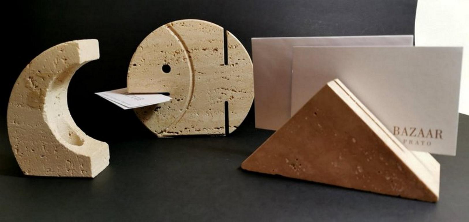 F.lli Mannelli Travertine Italian Desk Set Brutalist Style, 1970 3