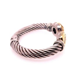 Retro FLLI Menegatti Yellow Gold & Silver Bangle Bracelet Made In Italy