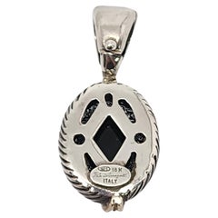 Flli Menegatti Sterling Silver 18K Onyx Enhancer Pendant #15127