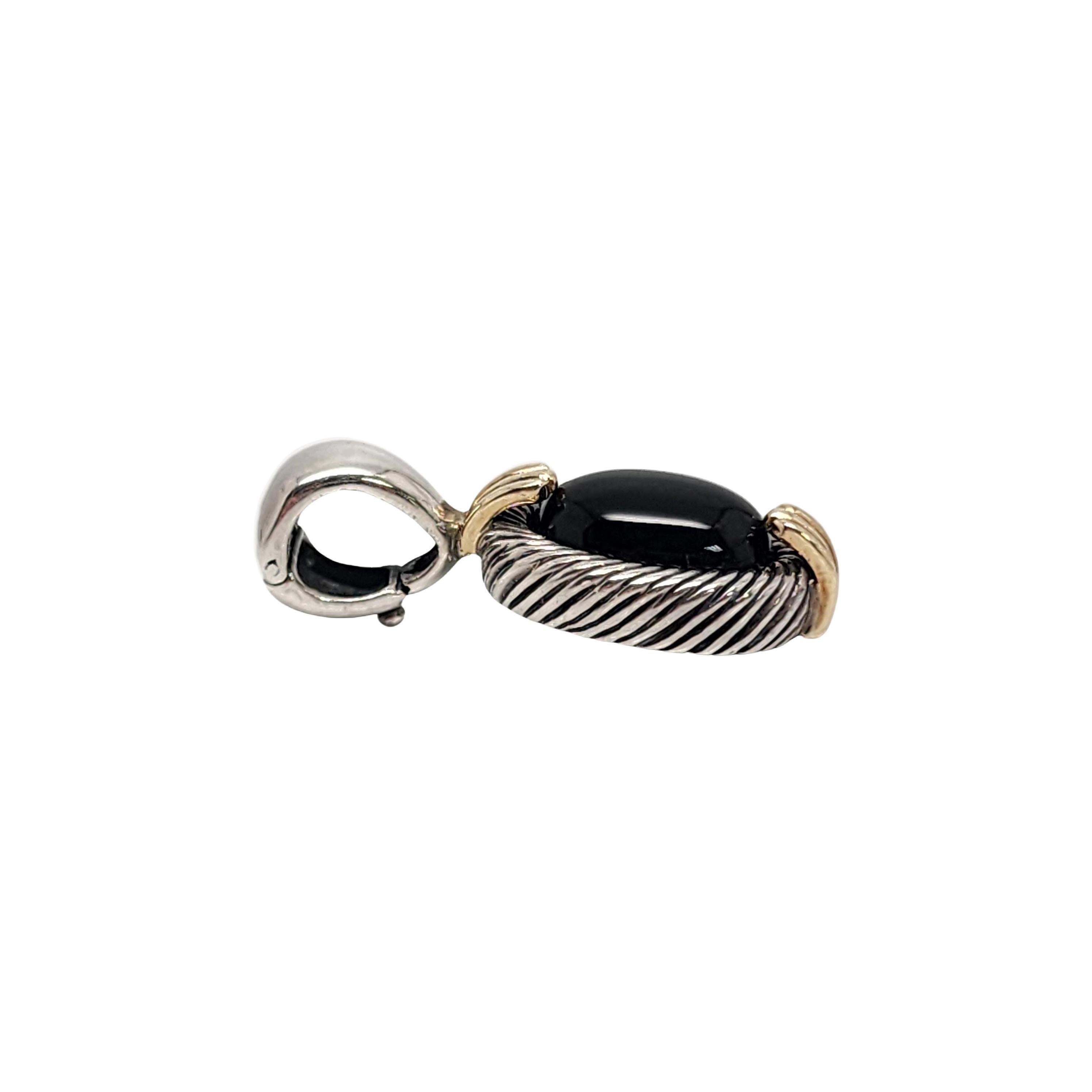 Oval Cut Flli Menegatti Sterling Silver 18K Onyx Enhancer Pendant #15127
