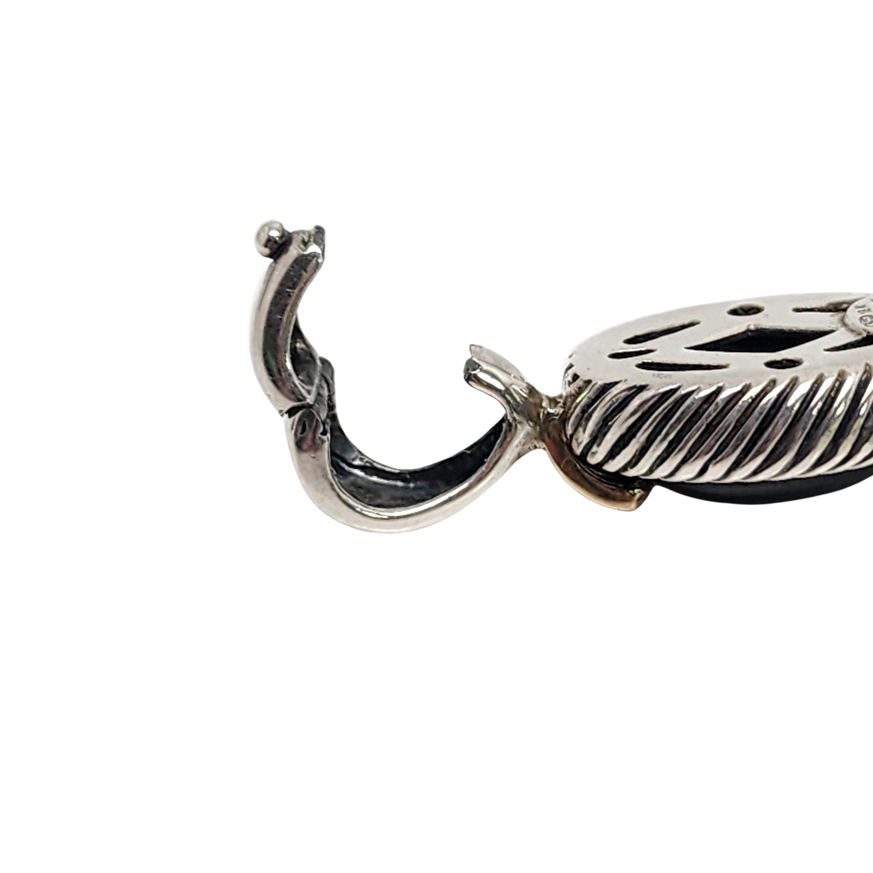 Women's Flli Menegatti Sterling Silver 18K Onyx Enhancer Pendant #15127
