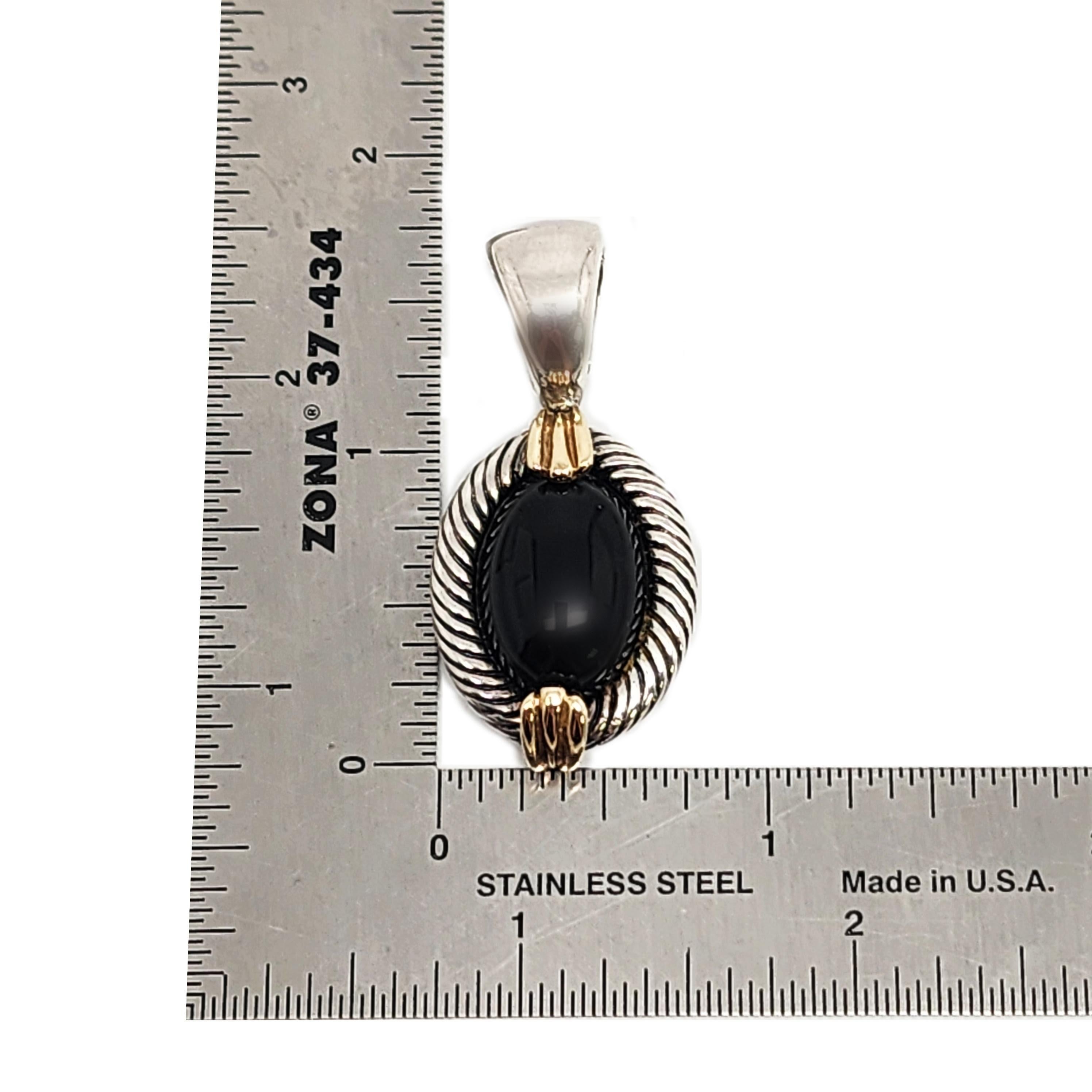 Flli Menegatti Sterling Silver 18K Onyx Enhancer Pendant #15127 2