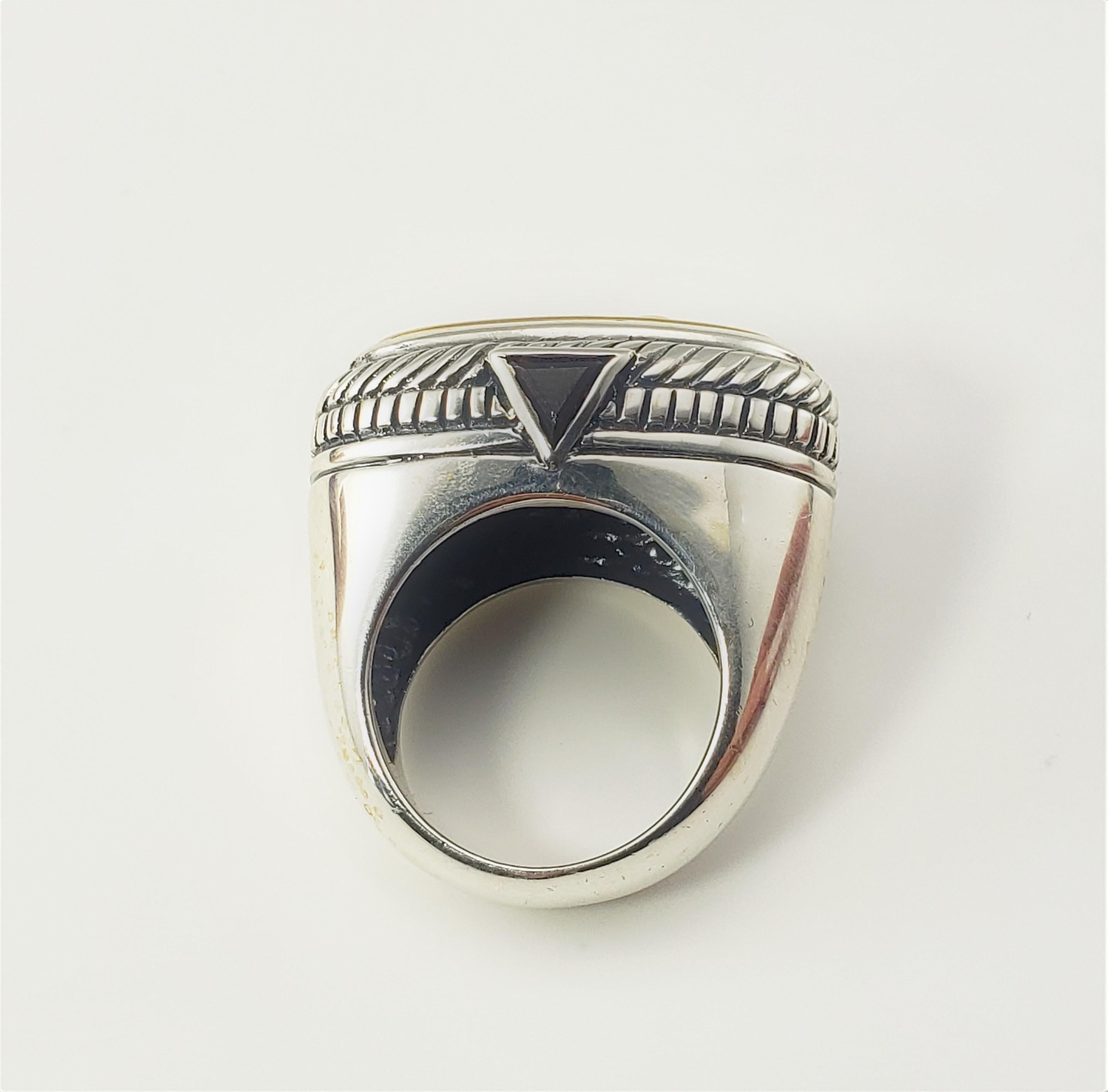 Flli Menegatti: Pegasus-Ring, Sterlingsilber 18K Gelbgold und Granat 1