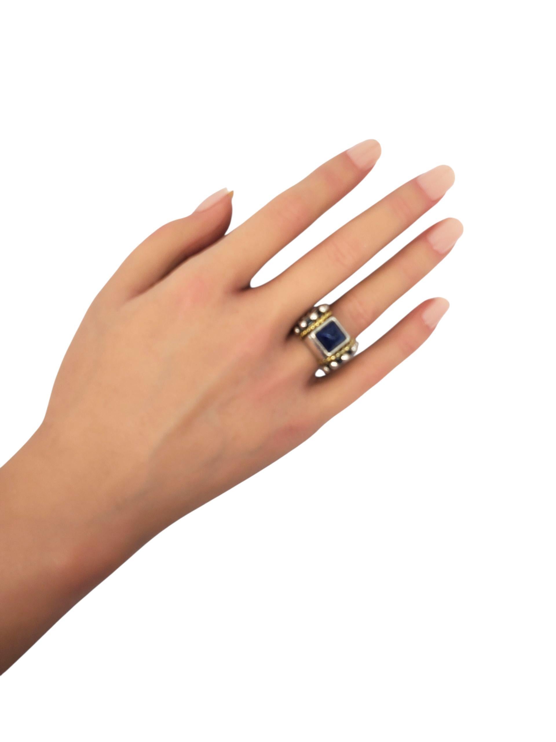 Flli Menegatti Anello in argento e lapislazzuli in tonalità oro misura 6 #23607 in vendita 2