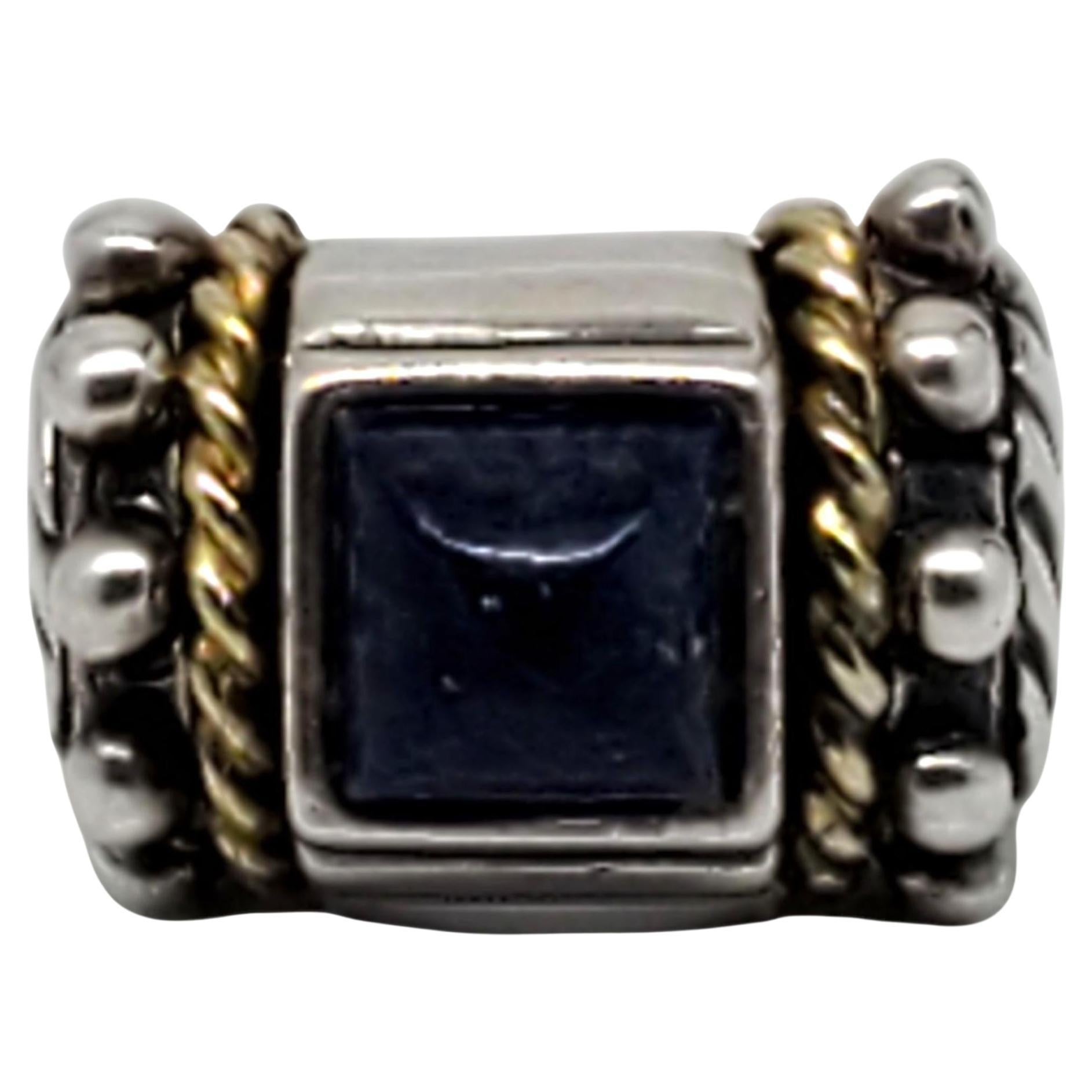 Flli Menegatti Anello in argento e lapislazzuli in tonalità oro misura 6 #23607 in vendita