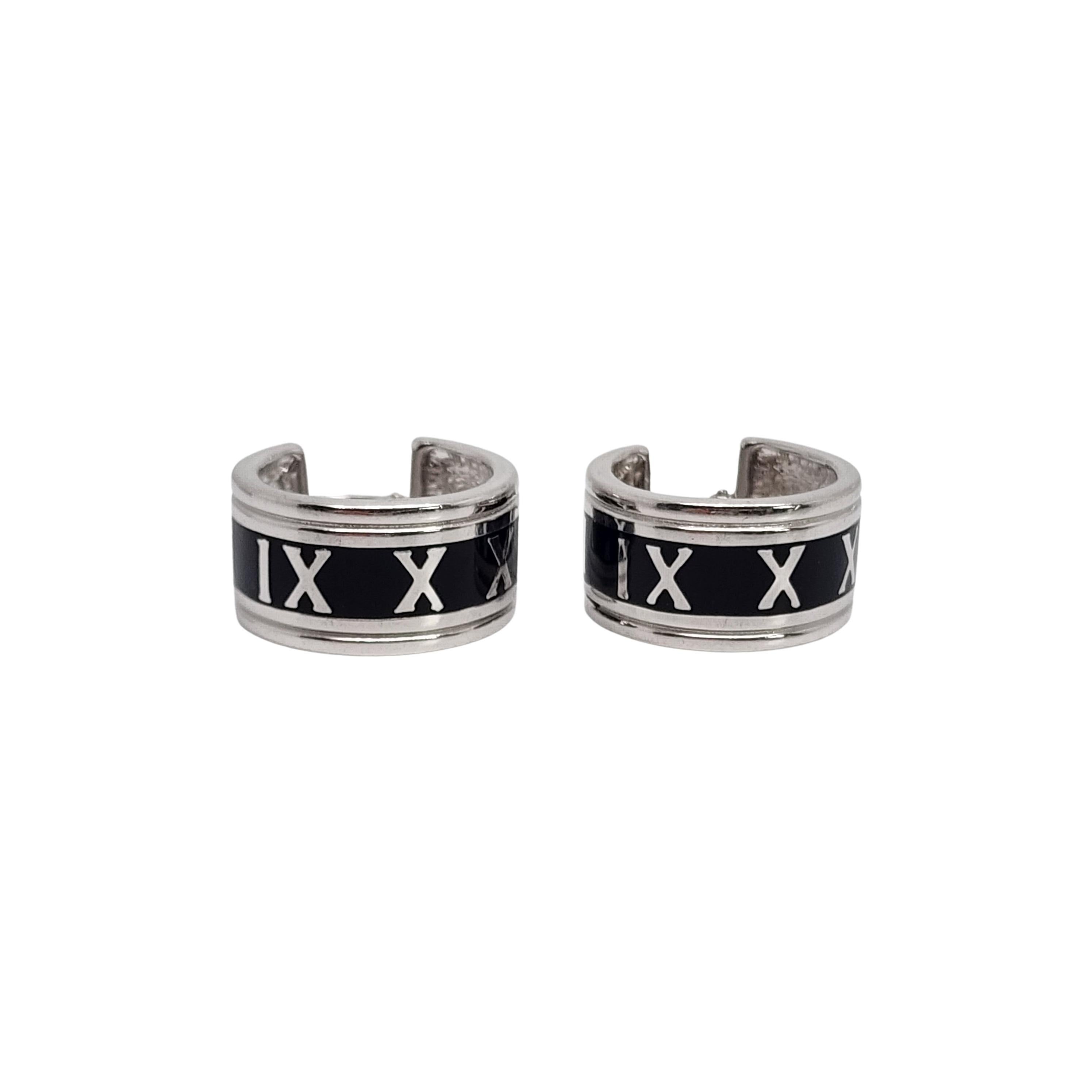 Flli Menegatti Sterling Silver Roman Numeral Hoop Earrings #15126 For Sale 1