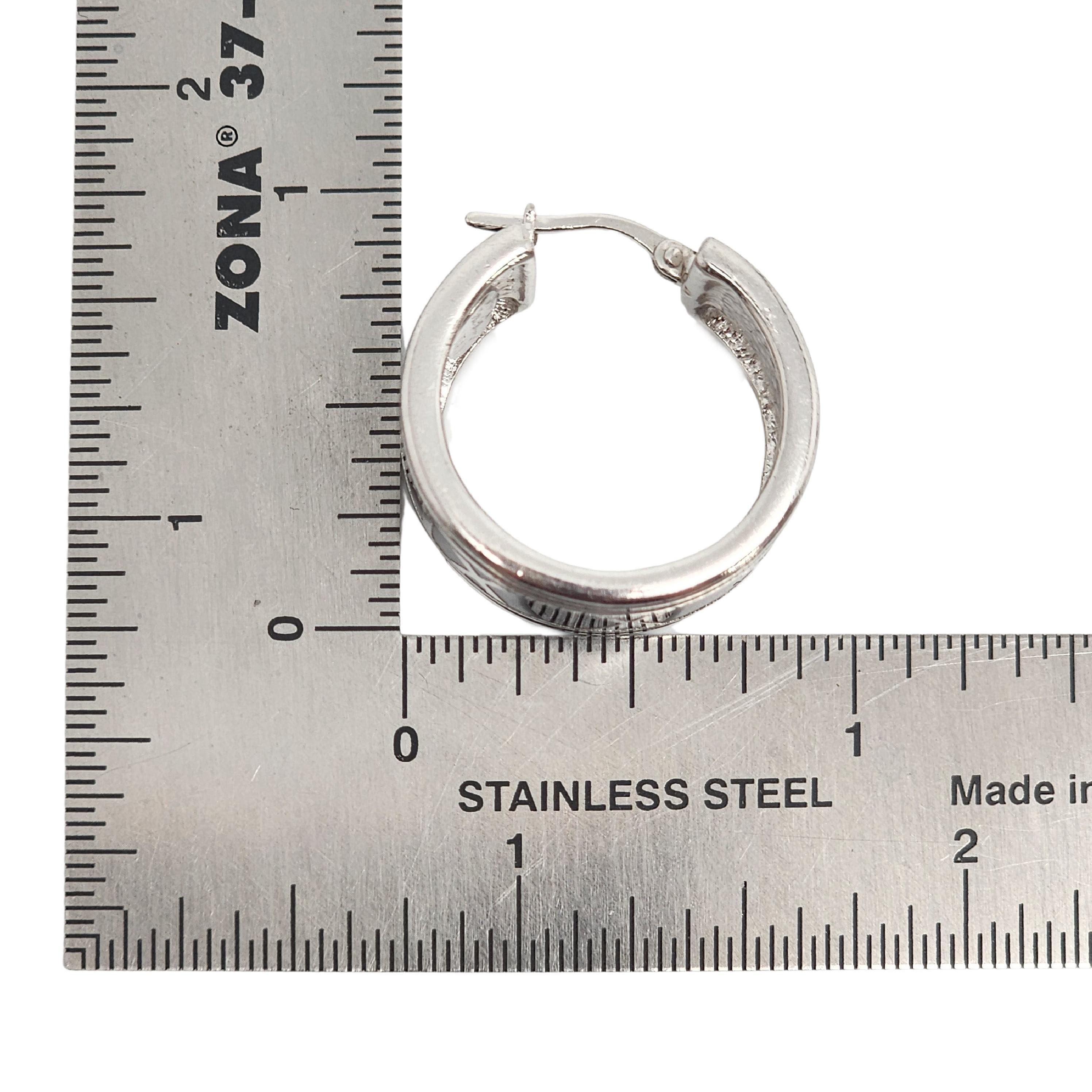 Flli Menegatti Sterling Silver Roman Numeral Hoop Earrings #15126 For Sale 3