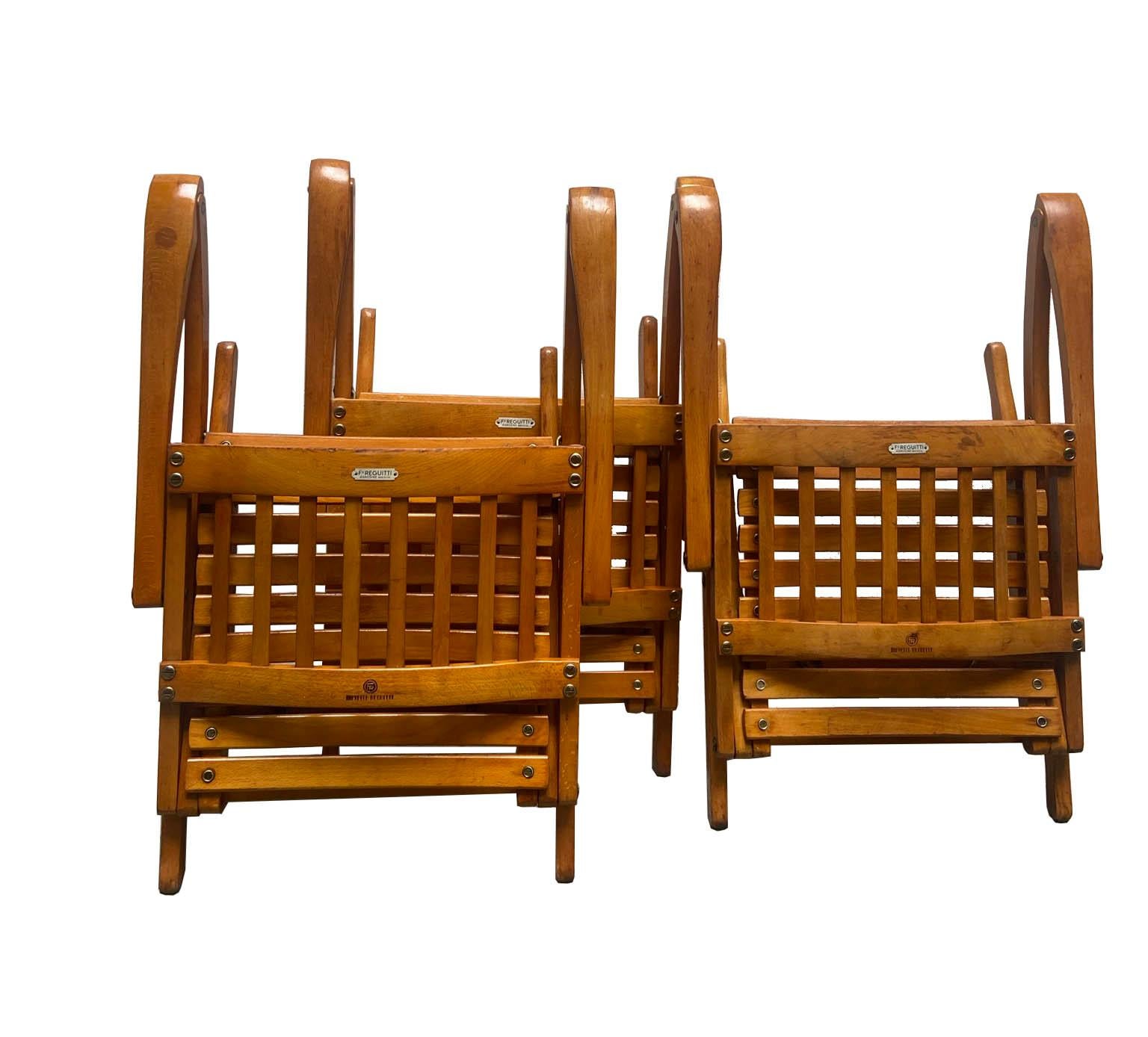 Mid-Century Modern F.lli Reguitti Folding Chairs, Set of 3, Italy, 1960s