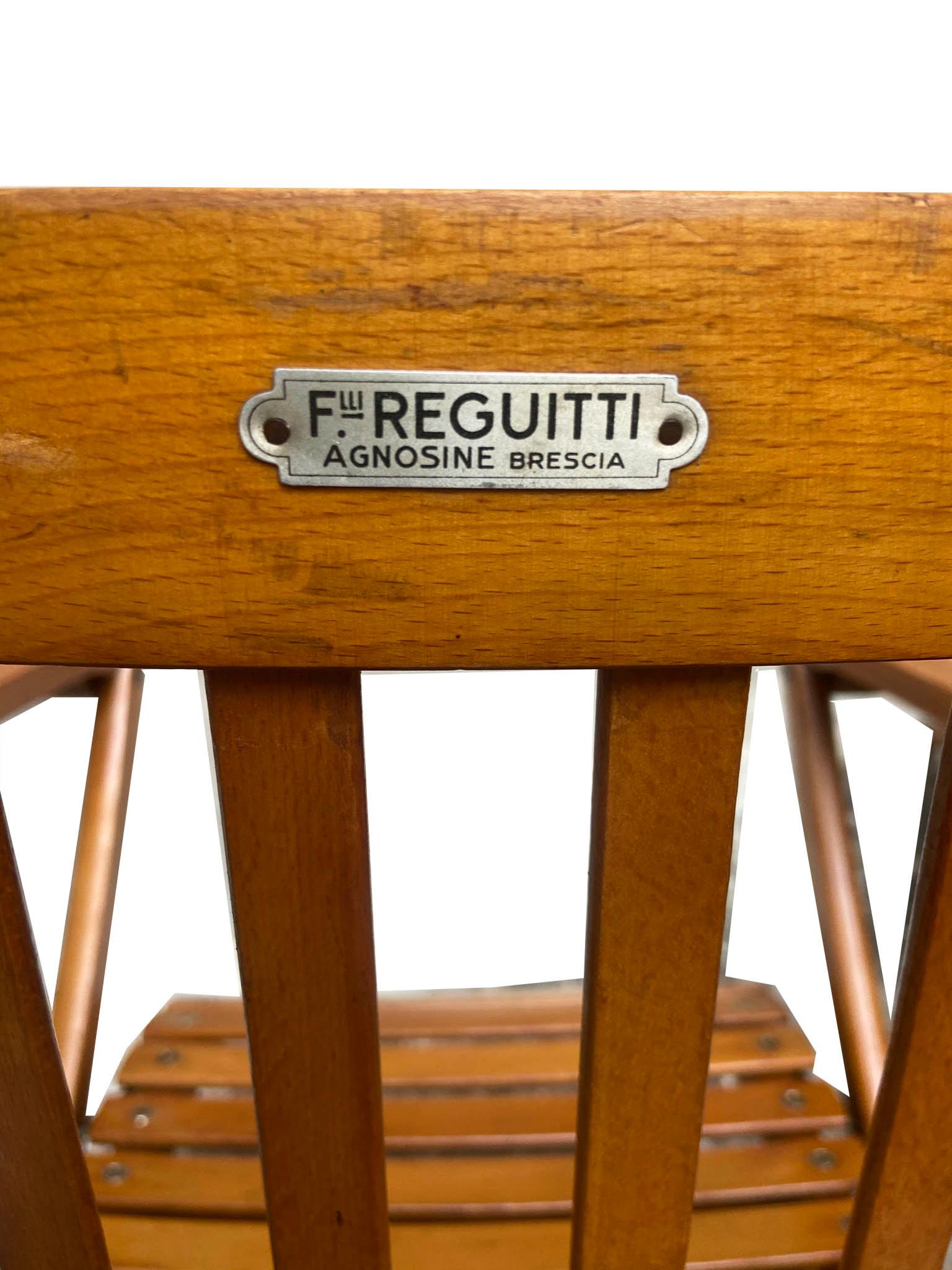 Italian F.lli Reguitti Folding Chairs, Set of 3, Italy, 1960s