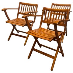 F.lli Reguitti Folding Chairs, Set of 3, Italy, 1960s