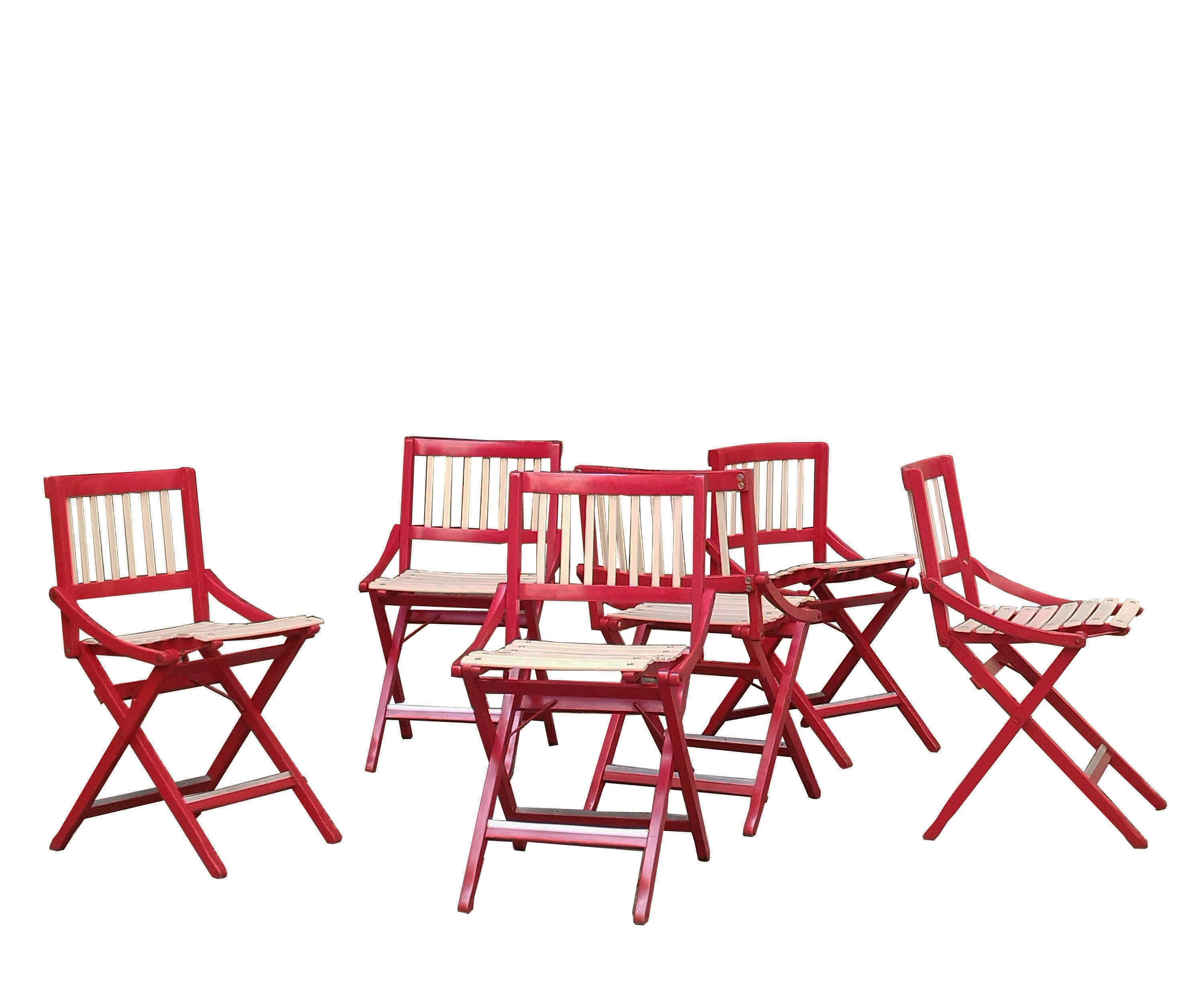 Salon de jardin composé de 6 chaises pliantes Mod. 