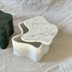 Flo Box: Organic Lidded Box in Cloud Marble by Anastasio Home