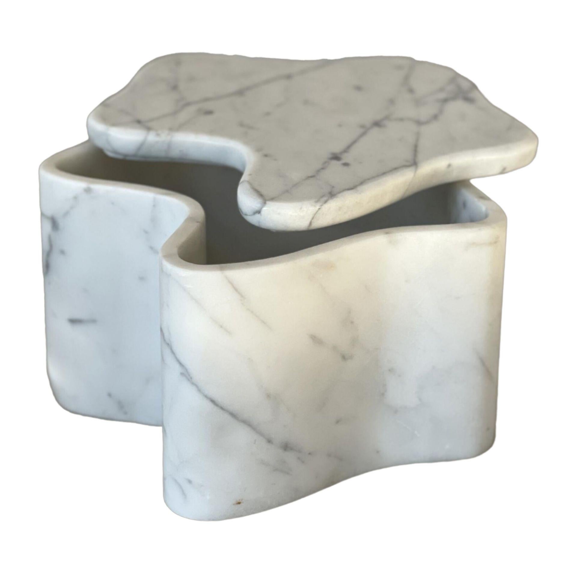 Organic Modern Flo Box: Organic Lidded Box in Cloud Marble by Anastasio Home For Sale