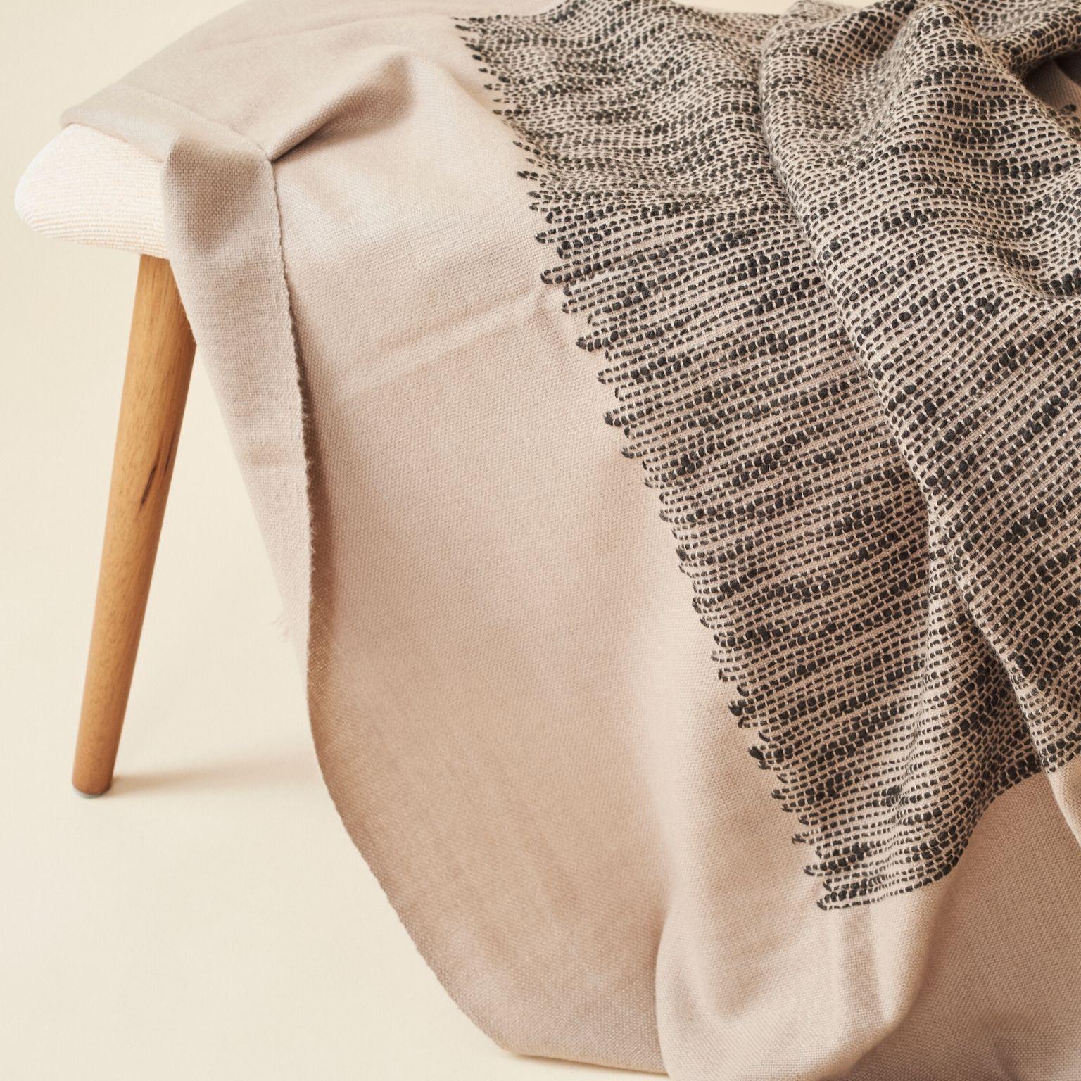 Custom design by Studio Variously, FLO Merino Throw / Blanket is a large square textile handwoven by master weavers in Nepal and dyed entirely with earth-friendly dyes. 

A sustainable design brand based out of Michigan, Studio Variously exclusively