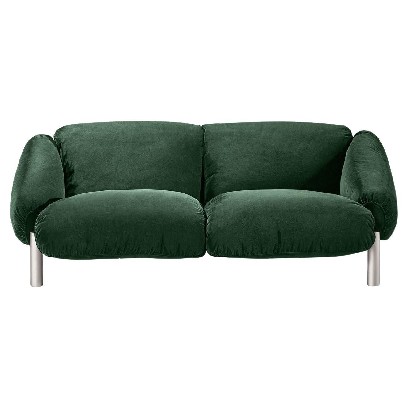 Sofá 2 plazas terciopelo verde Flo by Lorenza Bozzoli