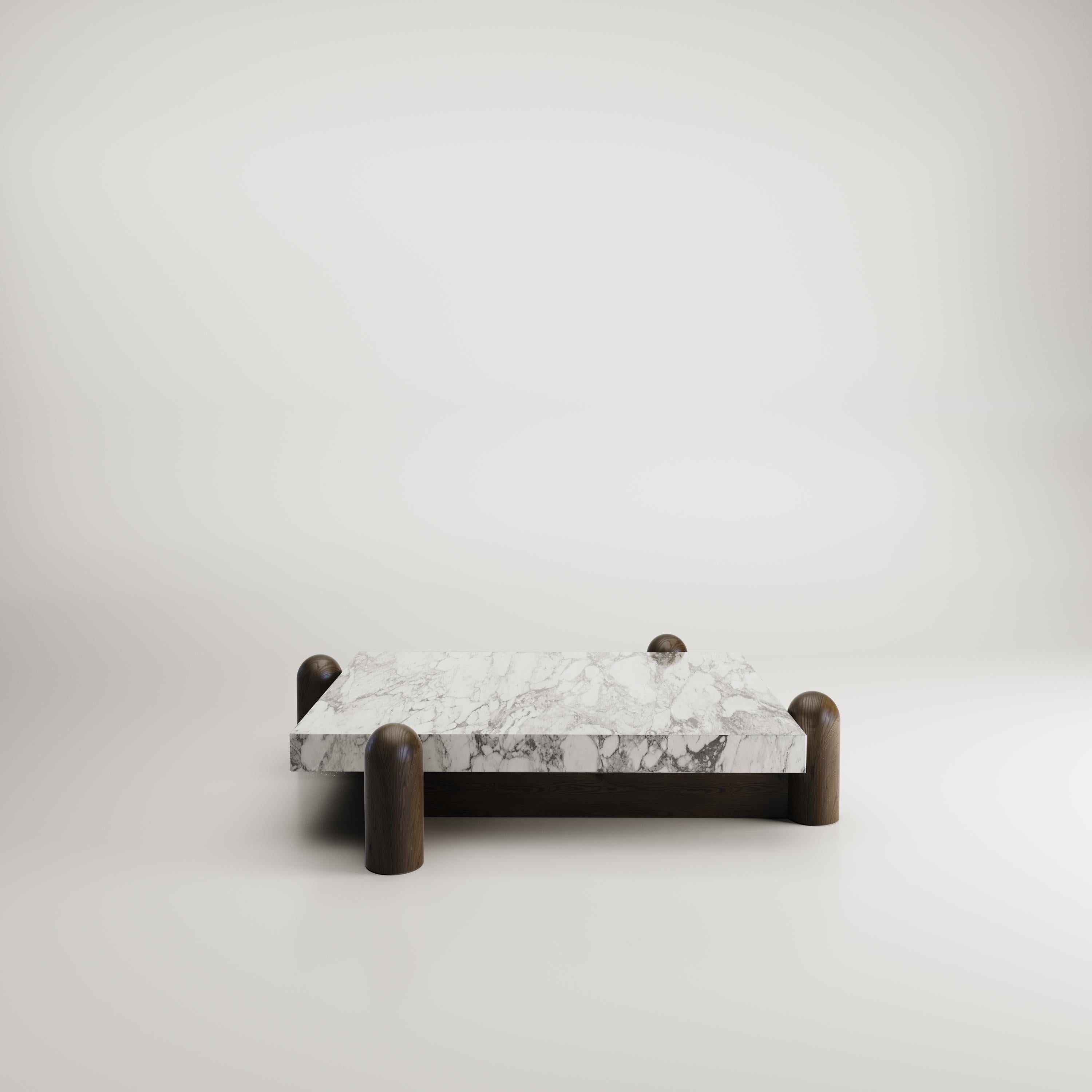 Hand-Carved FLO Marble Coffee Table by French Architect Aro Vega For Sale
