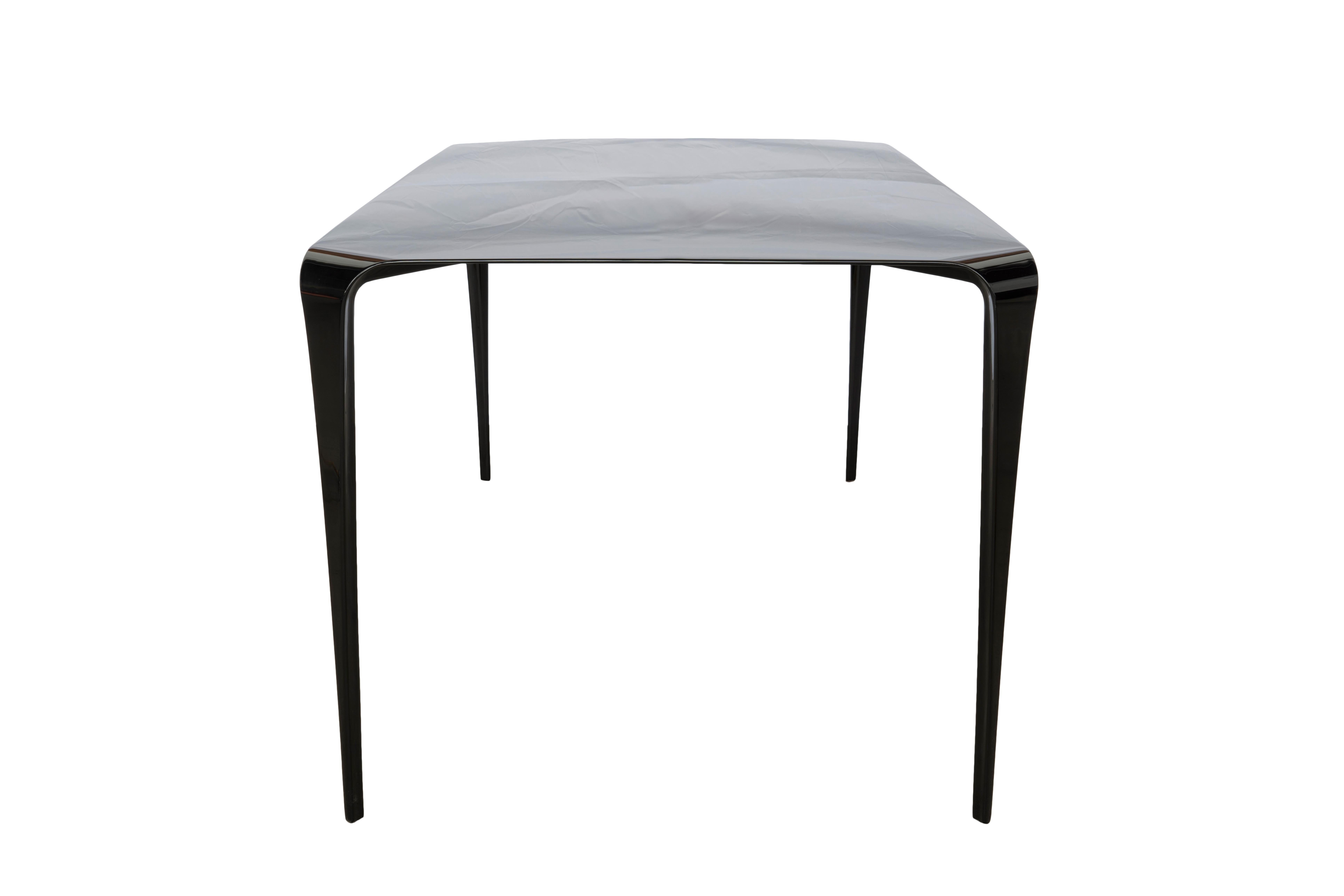 American FLO - Metal dining room table with stiletto legs and custom finishes For Sale