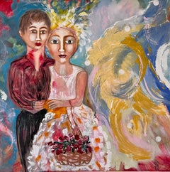 Siempre fue sólo amor - Flo Schell, Acrílico sobre lienzo, Abstracto, Pintura de figuras