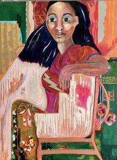 Keisha en Gucci - Flo Schell, Acrílico sobre lienzo, Abstracto, Pintura de figuras
