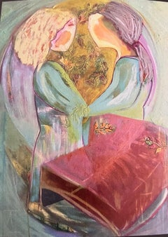 Amor puro - Flo Schell, Técnica mixta sobre lienzo, Abstracto, Pintura de figuras