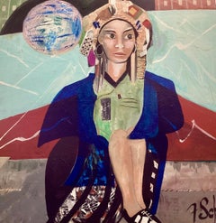 La Vidente - Flo Schell, Técnica mixta sobre lienzo, Abstracto, Pintura de figuras