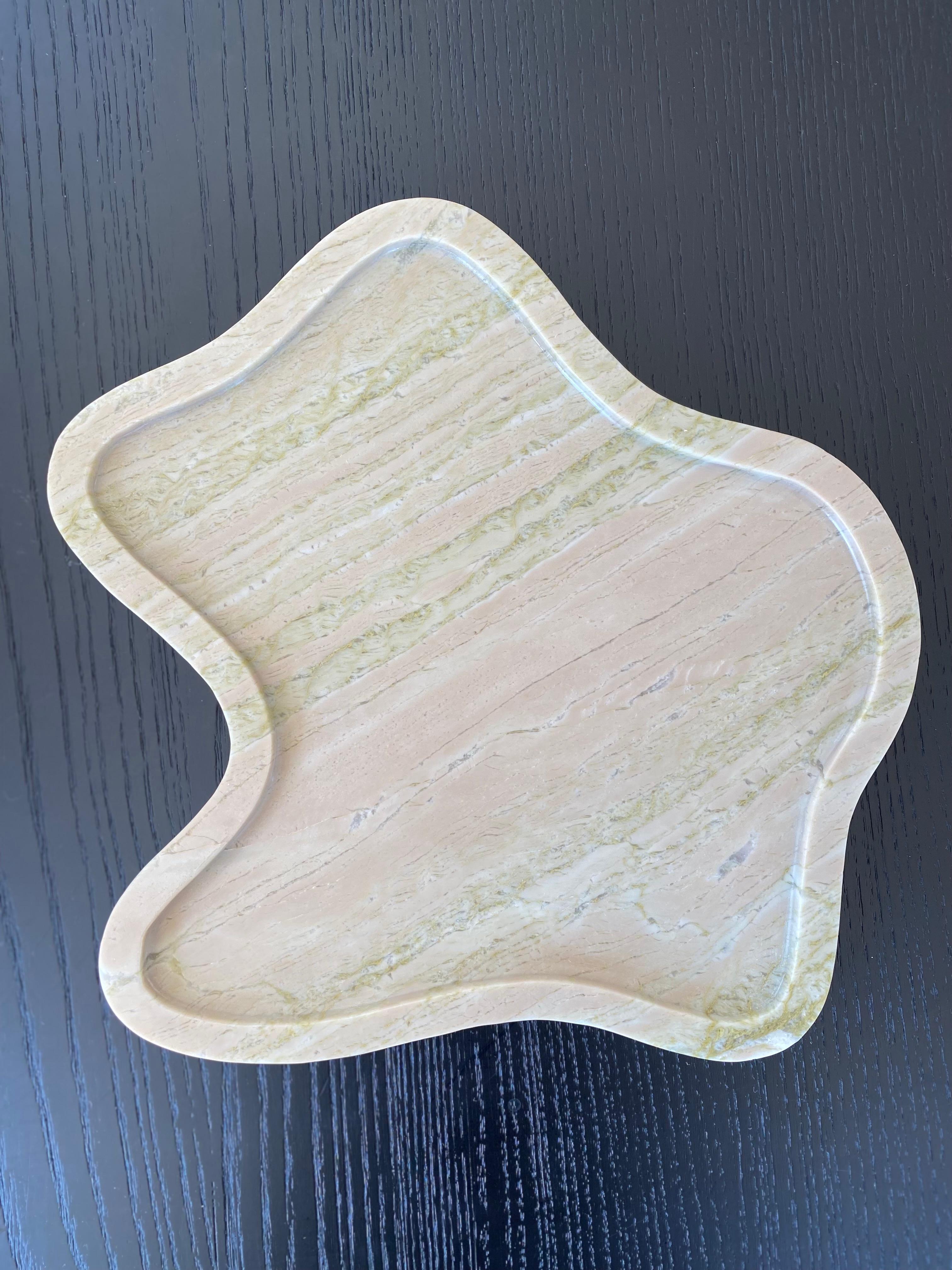 Indian Flo Tray: Organic-shaped Tray in Matcha by Anastasio Home For Sale