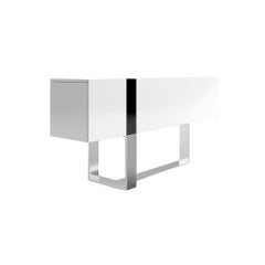 Flo, White Lacquered Console with Aluminum Base by Duccio Grassi, Made in Italy