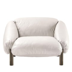 Flo White Leather Armchair by Lorenza Bozzoli