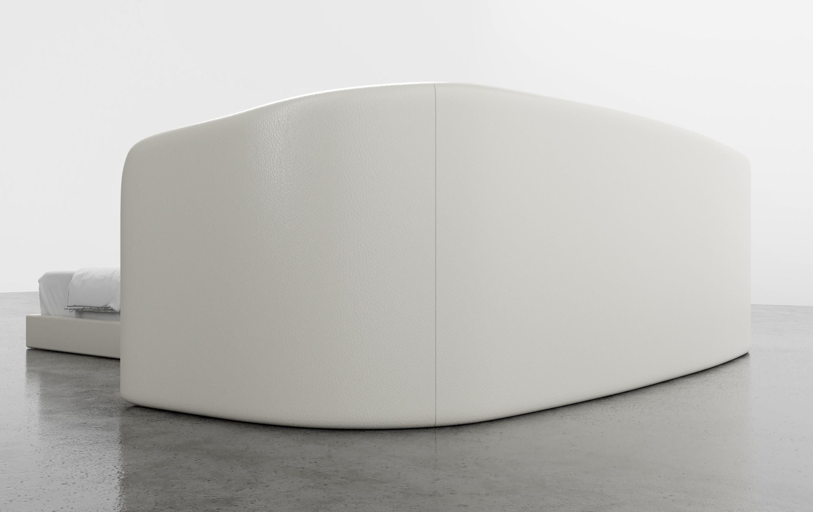 Américain FLOAT BED - Lit plate-forme moderne en faux cuir blanc