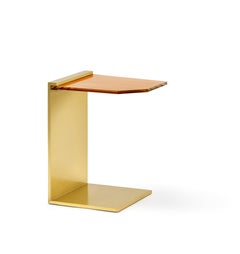 Stainless Steel Side Table w/ Glass Top, also in bronze finish by Lauren Rottet