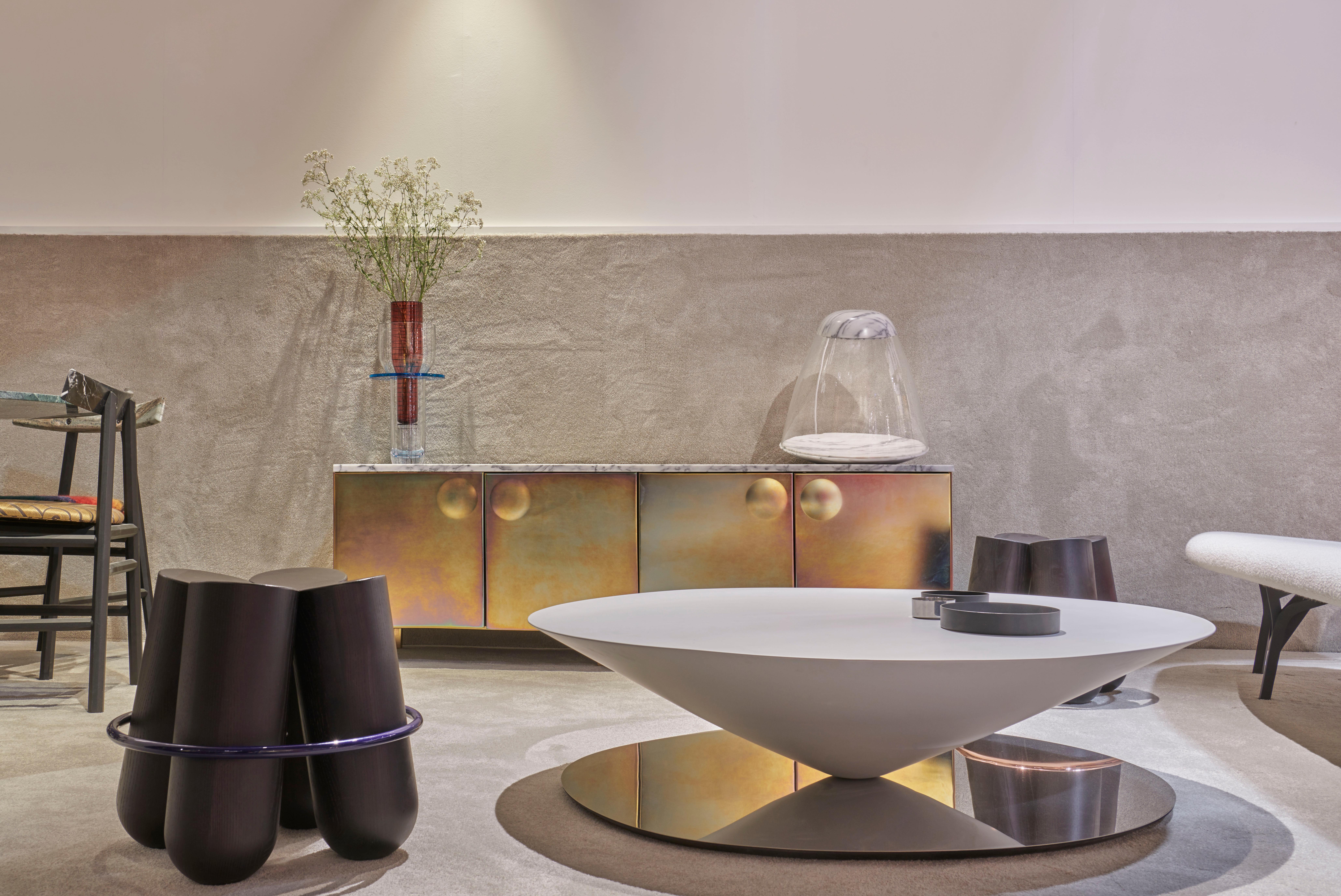 Moderne Table basse flottante grise Mat de Luca Nichetto pour La Chance en vente