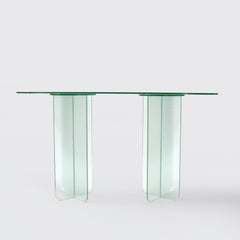 Float Console Table in Toughened Textured Glass by Dean Norton