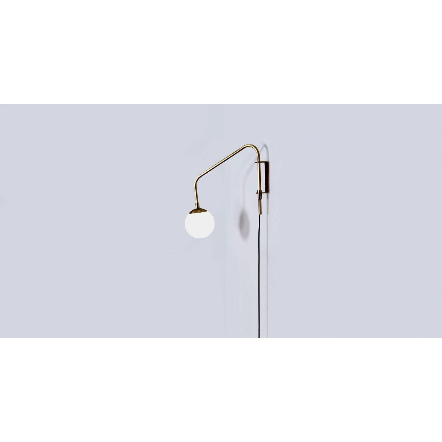 Other Float One Arm Glass Globe Wall Sconce by Lamp Shaper For Sale