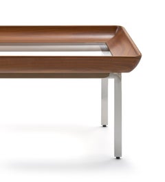 Walnut and Acrylic Coffee Table, "Float Tray Table" by Rottet