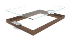 Walnut Tray with Changeable Inserts (Acrylic, Glass), "Float Tray"