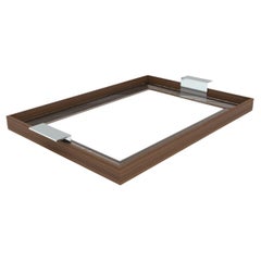Walnut Tray with Interchangeable Inserts (Walnut, Glass), "Float Tray"