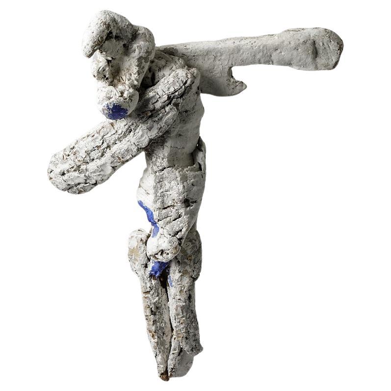 Floating and painted wood composition by Michel Lanos.  Circa 1980-1990.