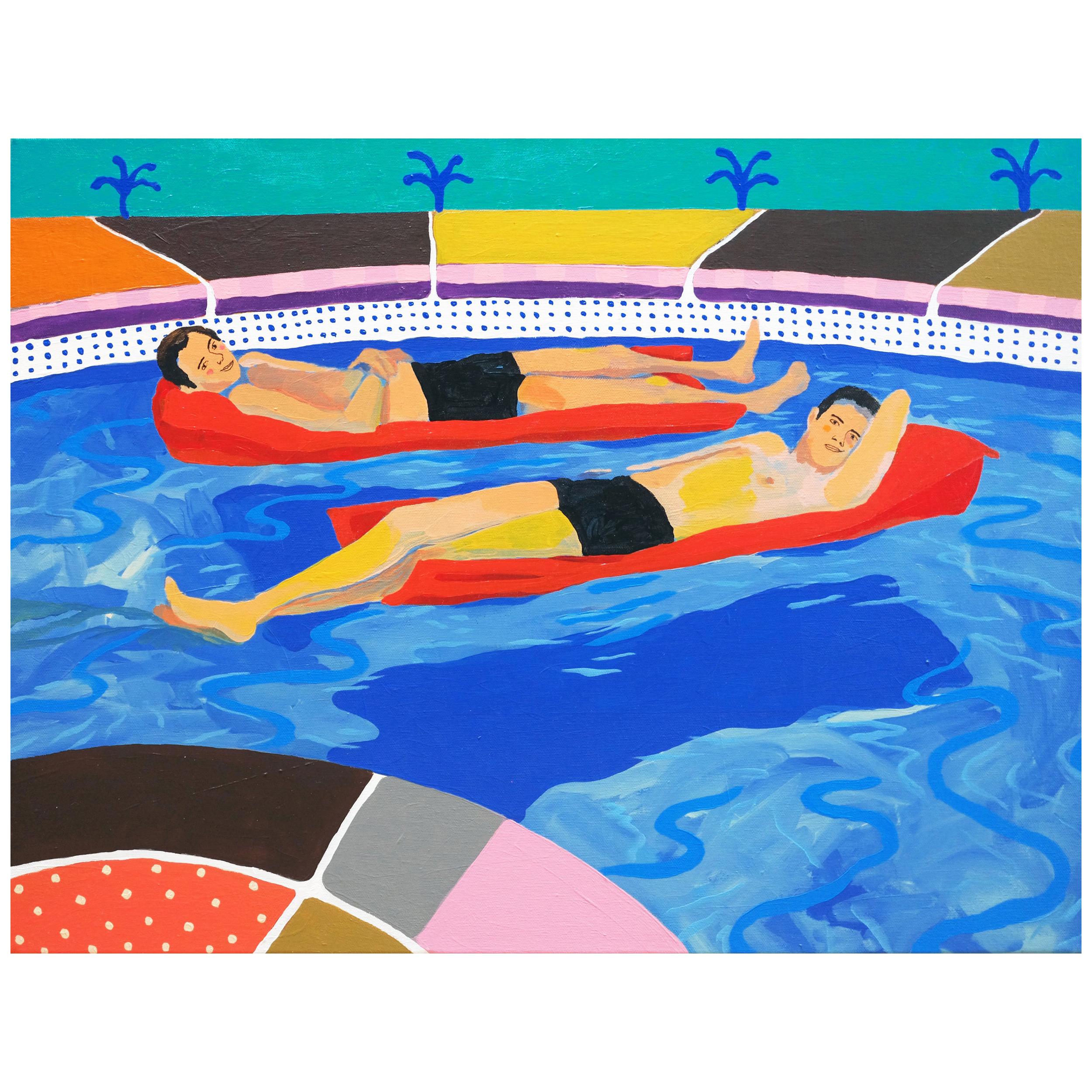 'Floating Around' Portrait Painting by Alan Fears Pop Art For Sale