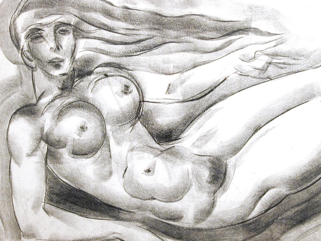 An extremely prolific writer, teacher and practicing artist, Arthur Zaidenberg was virtually a household name in the 1940s and 1950s, thanks to the dozens of books he wrote for a general audience on how to paint and sculpt.  This early drawing shows