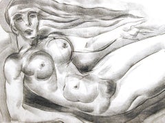 Nu flottant Art Déco, dessin de Zaidenberg