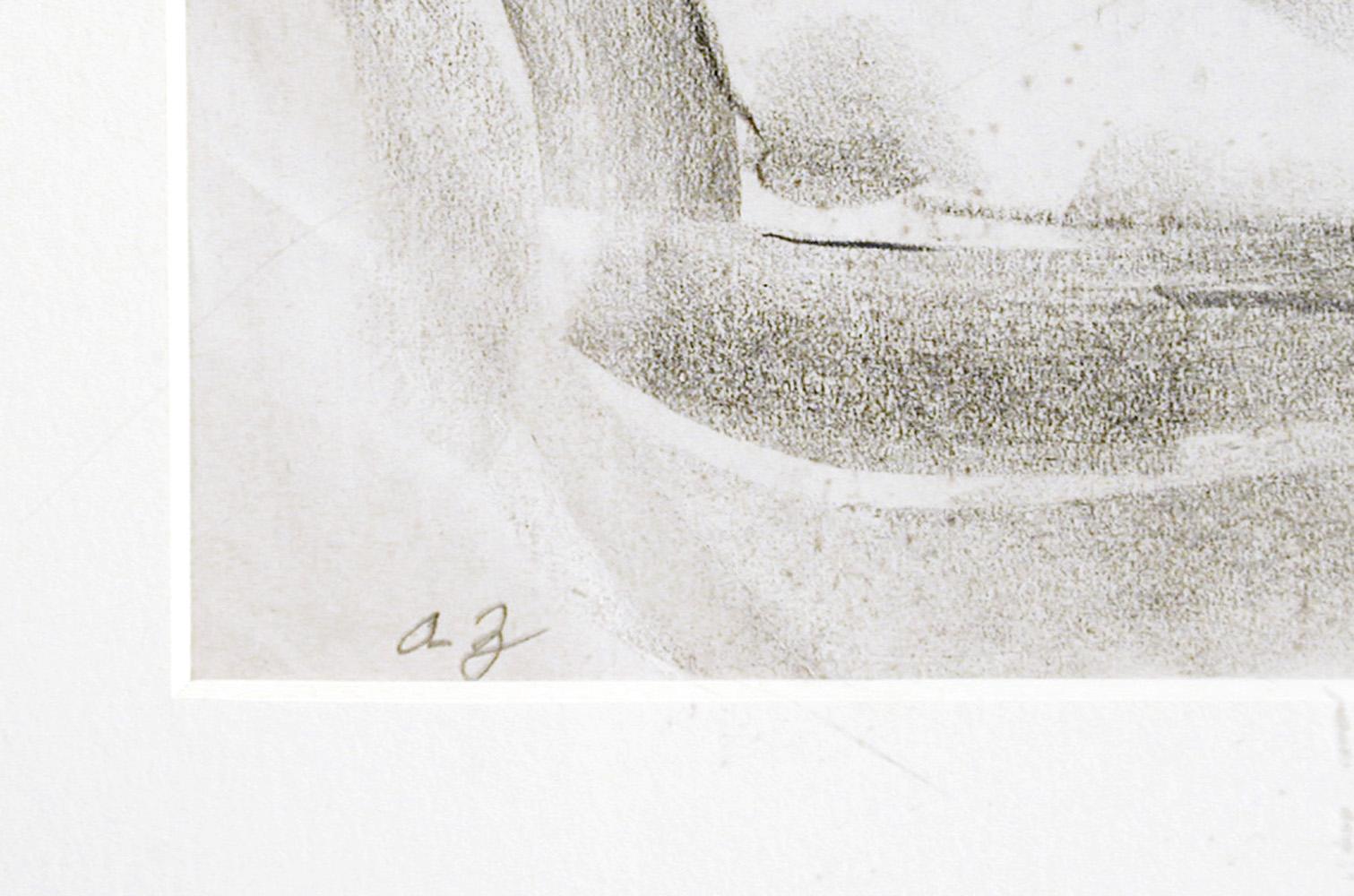 American Floating Art Deco Nude, Drawing by Zaidenberg For Sale