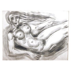 Nudo fluttuante in stile Art Déco, disegno di Zaidenberg
