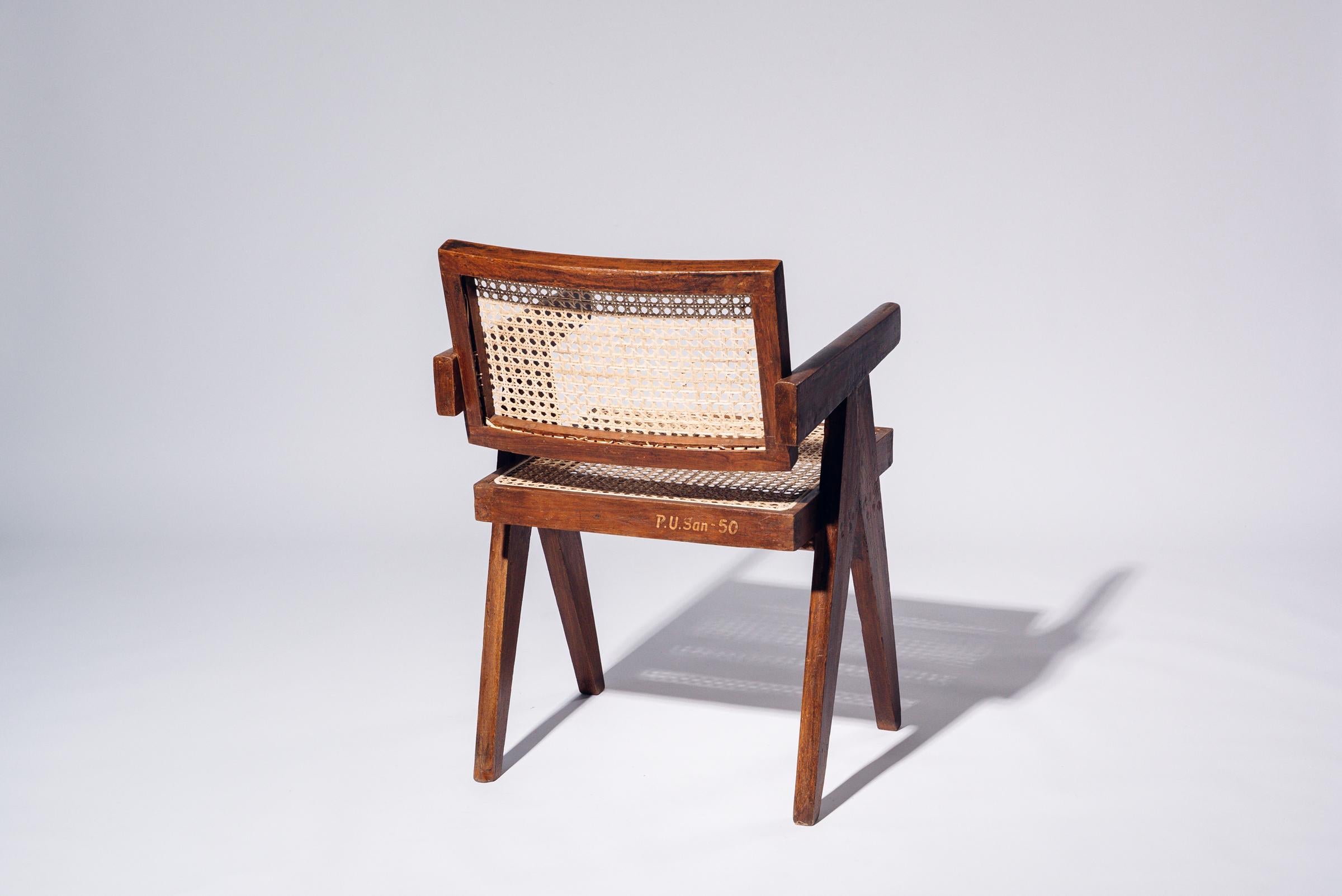 Indien Chaise à dossier flottant par Pierre Jeanneret pour Chandigarh, Inde, vers 1955-56 en vente