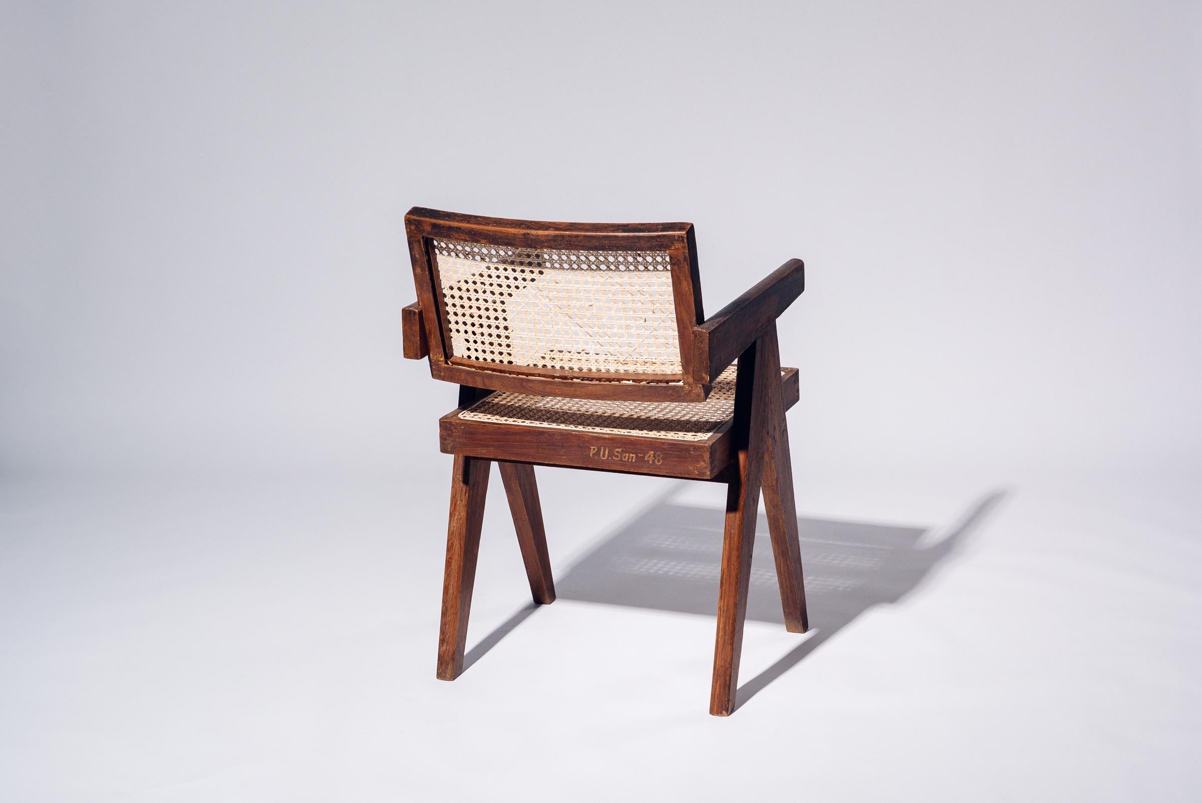 Indian Floating Back Chair by Pierre Jeanneret for Chandigarh, India, Circa 1955-56 For Sale
