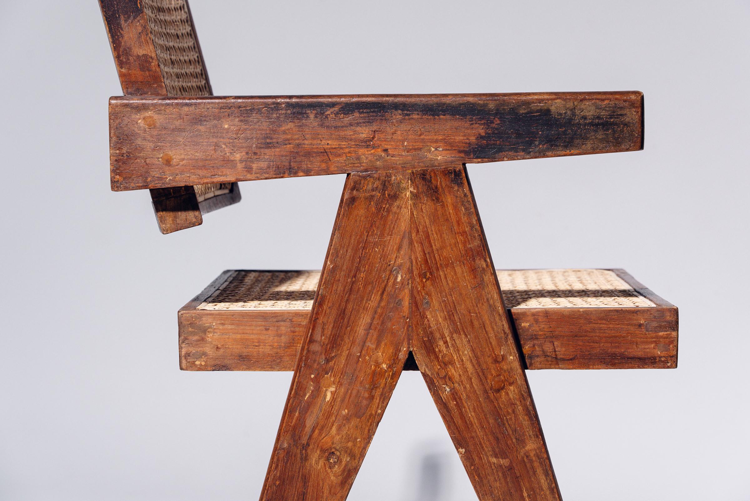 20th Century Floating Back Chair by Pierre Jeanneret for Chandigarh, India, Circa 1955-56 For Sale