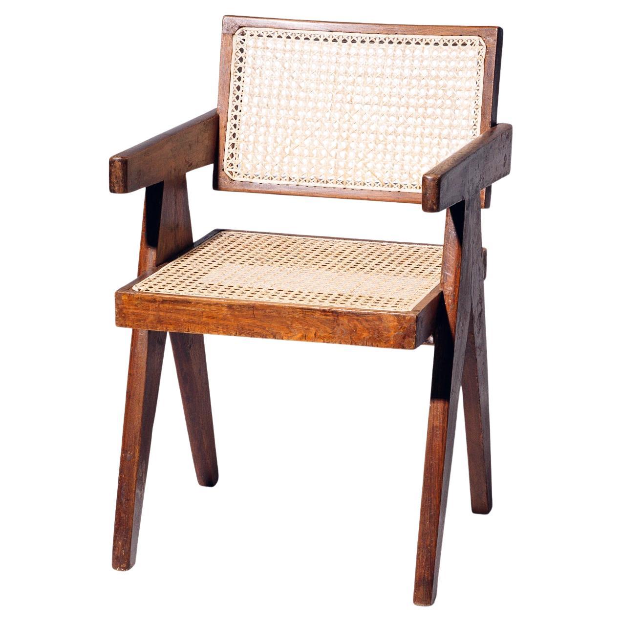 Silla con respaldo flotante de Pierre Jeanneret para Chandigarh, India, circa 1955-56